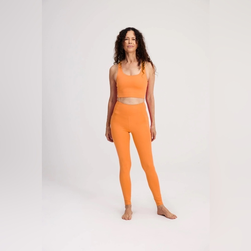 Girlfriend Collective Compressive High-Rise Legging, Orange/Yellow - S